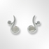 Sterling Silver Moonstone and CZ Sweep Stud Earrings