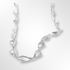 Sterling Silver Satin & Polish Curved Triangle Link Necklace