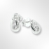 Sterling Silver and CZ Loop Stud Earrings