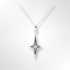 Silver CZ Polished Elongated Star Pendant on Chain