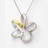 Silver Flower Shape Pendant on a white background