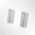 Sterling Silver Satin Rectangular Stud earrings