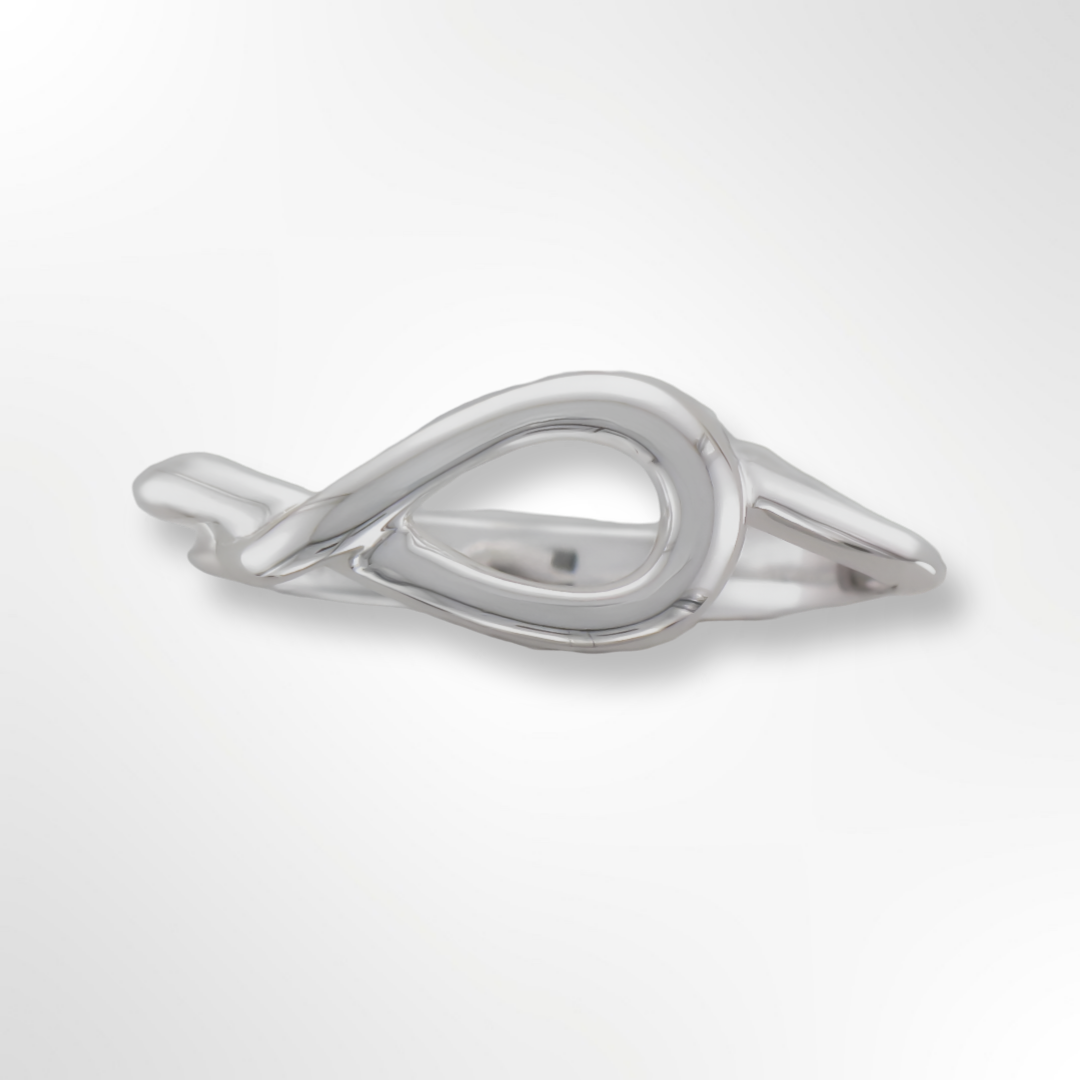 Silver Polished Twist Loop Ring