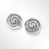 Silver Rose Flower Stud Earrings on a White Background
