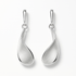 Pair of silver earrings on a white background