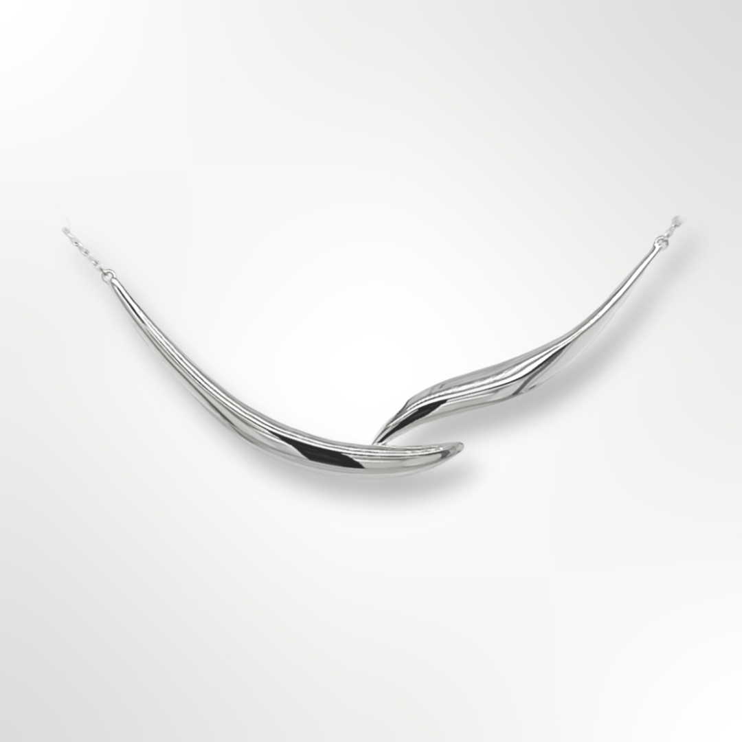 Sterling Silver Articulated Curve Necklace