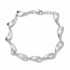 Silver Satin Link Bracelet on a white background
