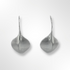 Sterling Silver Satin Leaf Drop Wire Earrings