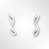 Sterling Silver Satin Twisted Curve Stud Earrings
