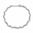 Silver Satin and Polished Bracelet on a white backround