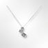 Sterling Silver Multi Square CZ Pendant Necklace