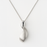 Silver pendant necklace on a white background