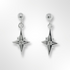 Silver CZ Polished Elongated Star Drop Earrings