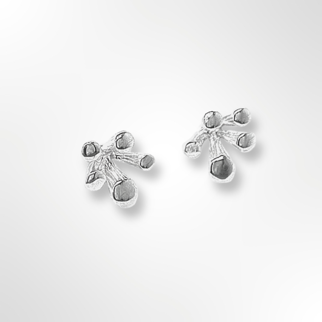 Sterling Silver Emerging Shoot Stud Earrings