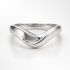 Silver Sweep curve ring on a white background