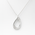 Silver Teardrop Shape Pendant and Chain on a white background