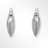 Pair of silver earrings on a white background