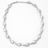 Silver necklace on a white background
