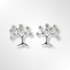 Silver CZ Tree of Life Stud Earrings