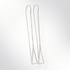 Pair of silver triangle earrings on a white background