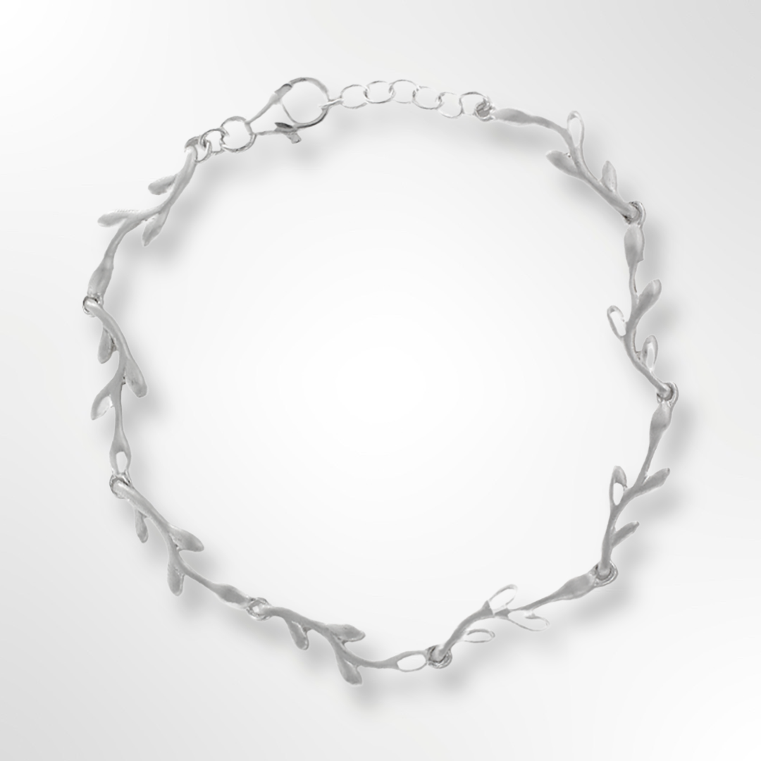 Sterling Silver Satin Finish Twig Design Bracelet