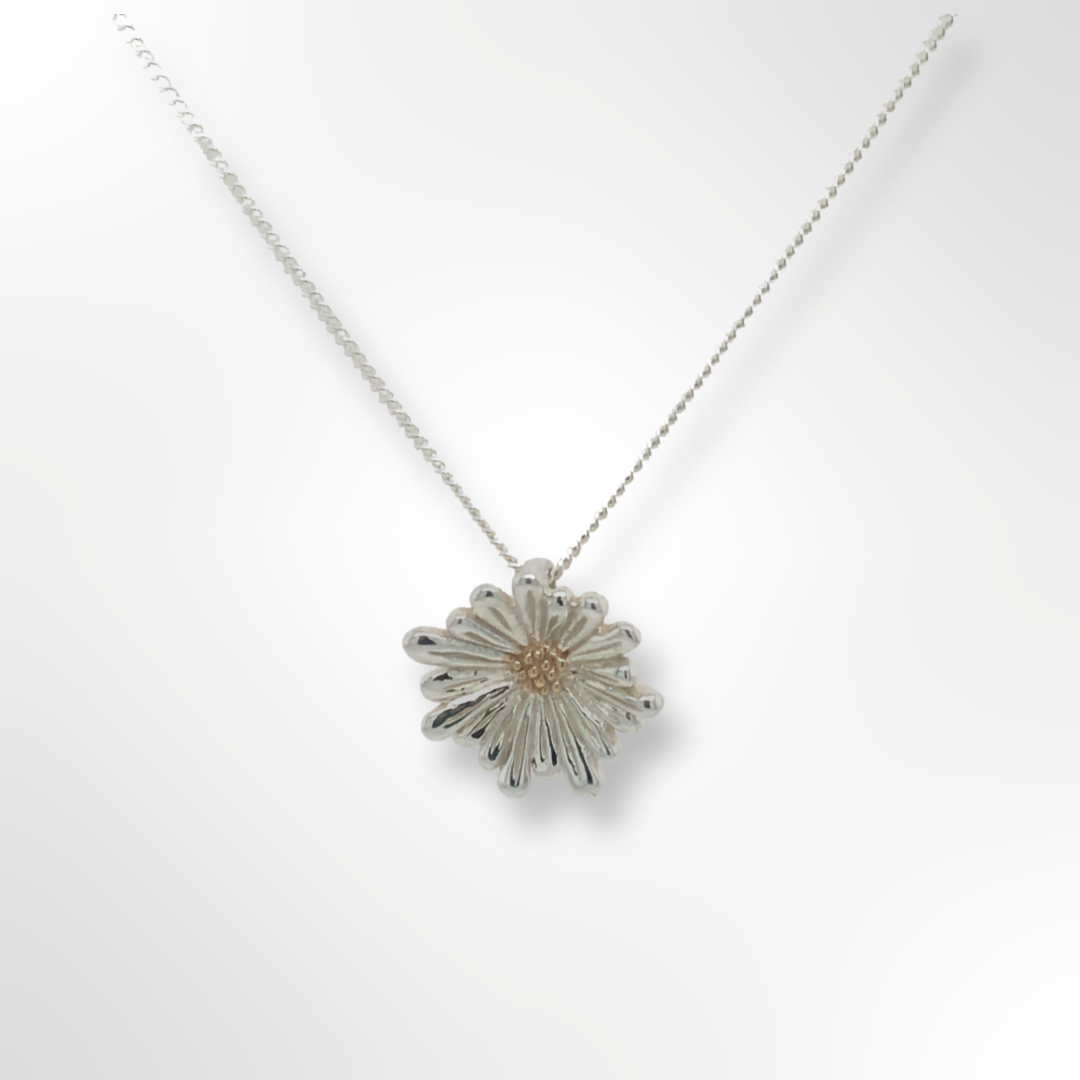 Sterling Silver Flower Pendant Necklace