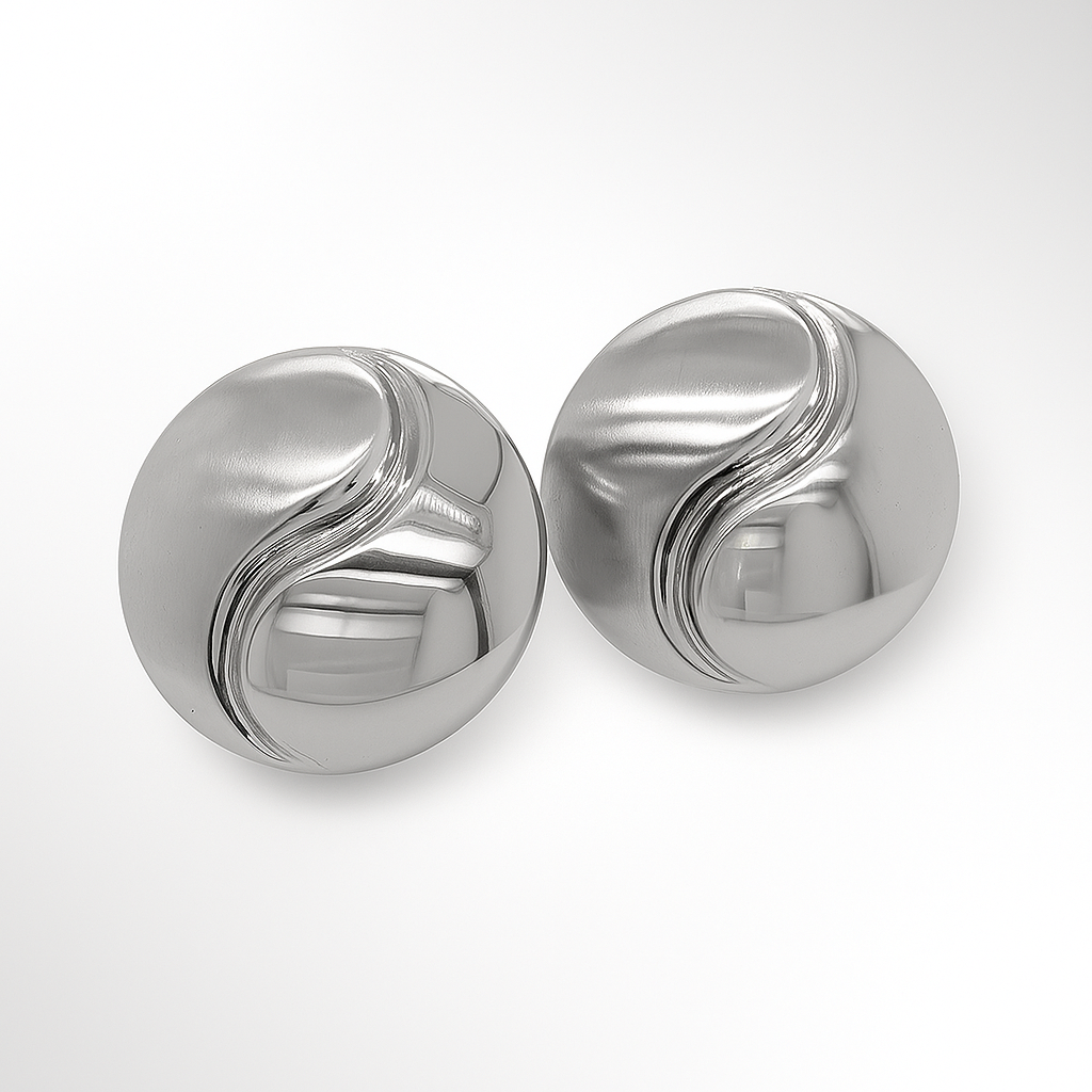 Round Clip On Earrings on a White Background