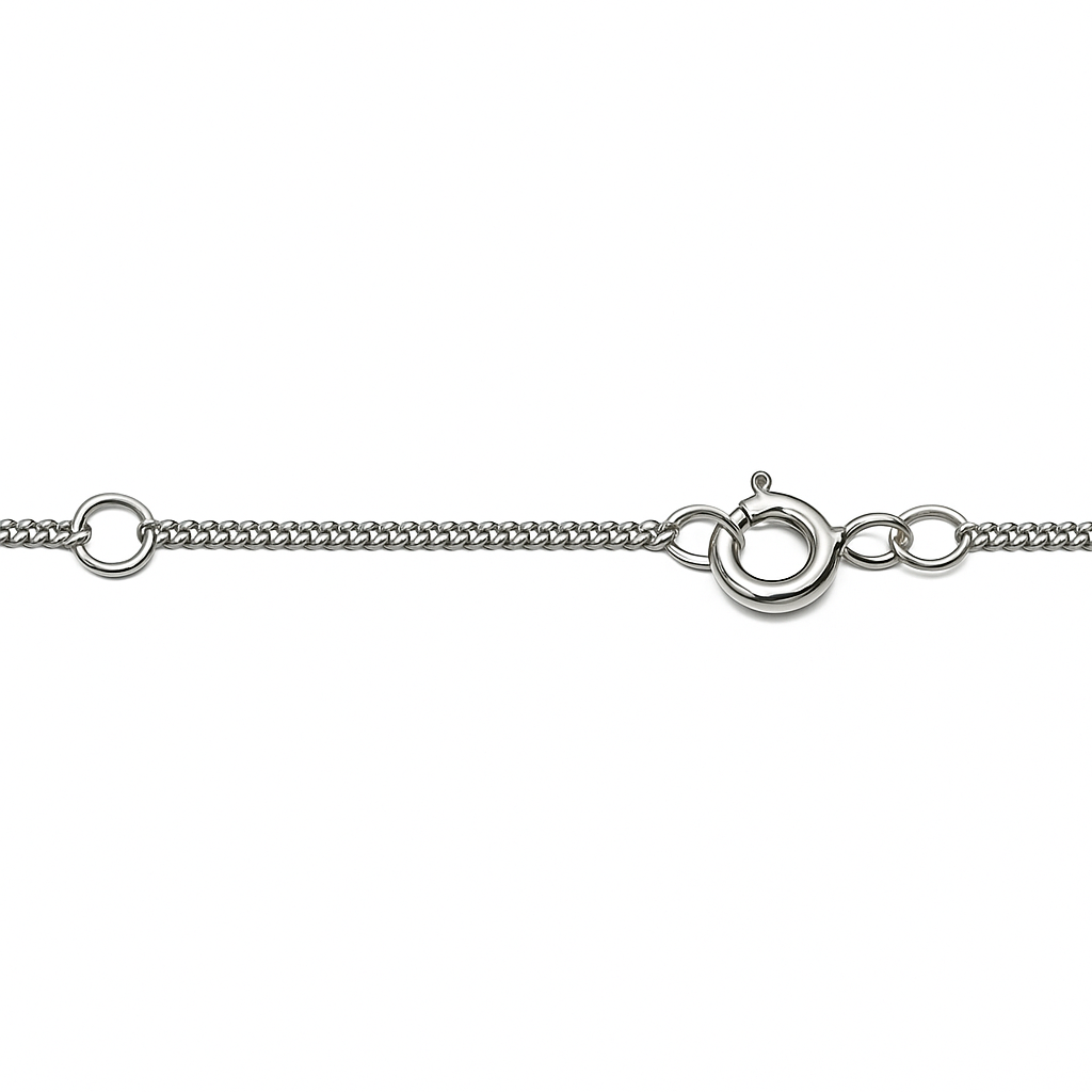 Silver Fine Curb Chain -  16"/18" Adjustable (for pendant / necklace)