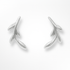 Silver branch-shaped earrings on a white background