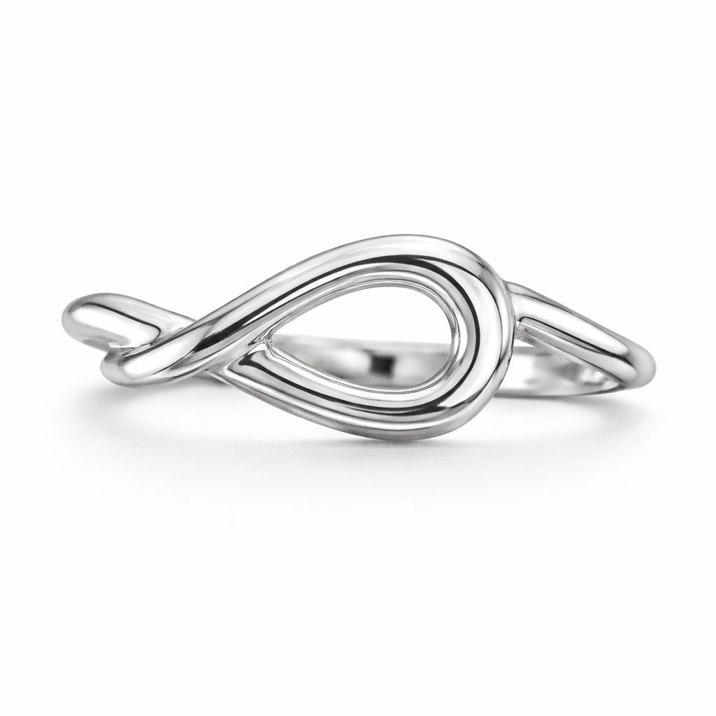 Loop Rings In Silver Silver Open Loop Twist Ring - Lasso Collection – Bouticca
