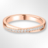 Rose Gold Crossover Twist Diamond Wedding Ring