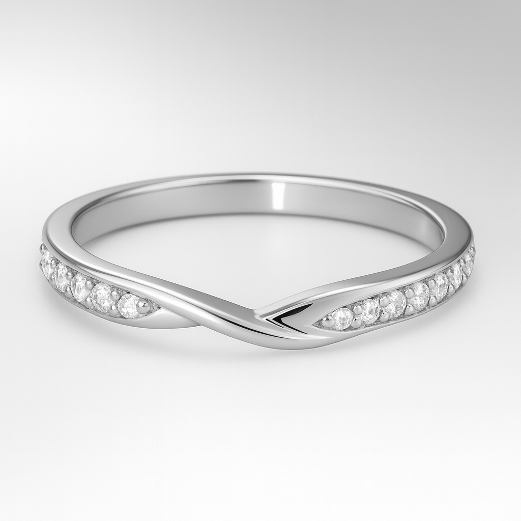 Platinum Diamond Wedding Ring on a white background