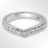 Classic V Shaped Diamond Set Wedding Ring - 18ct White Gold