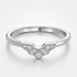 White Gold Vintage Inspired Wedding Ring on a Grey Background