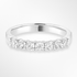 White gold wedding ring with diamonds on a white background