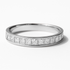 White Gold ring with princess-cut diamonds on a white background