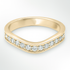 Yellow Gold Wedding ring with diamonds on a white background