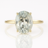 Yellow Gold Oval Green Amethyst Ring