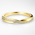 Yellow Gold Diamond Wedding Ring on a white background