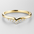 Yellow Gold Shaped Diamond Wedding Ring on a grey background