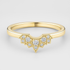 Yellow Gold Art Deco Style Wedding Ring on a White Background