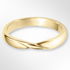 Yellow Gold Twist Shaped Wedding Ring on a White Background