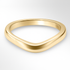 Yellow Gold Curve Shaped Wedding Ring on a White Background