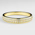 Yellow  Gold Twin Channel Set Diamond Ring on a white background