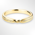 Yellow Gold Diamond Wedding Ring with a Twist Knot on a White Background