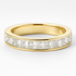 Gold ring with diamond stones on a white background