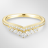 Yellow Gold Shaped Tiara Wedding Ring on a Grey Background