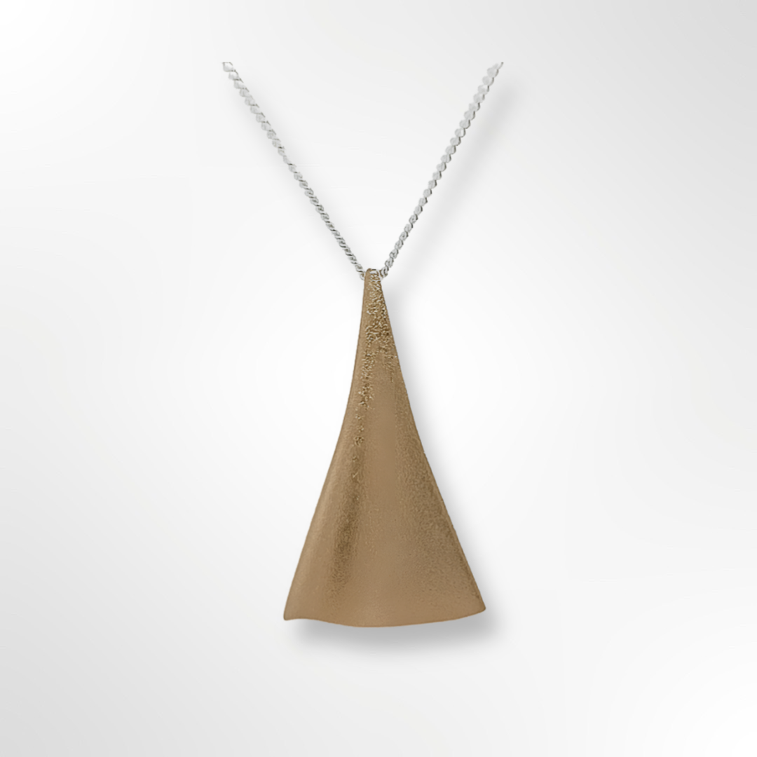 Sterling Silver Gold Plated Triangle Pendant Necklace