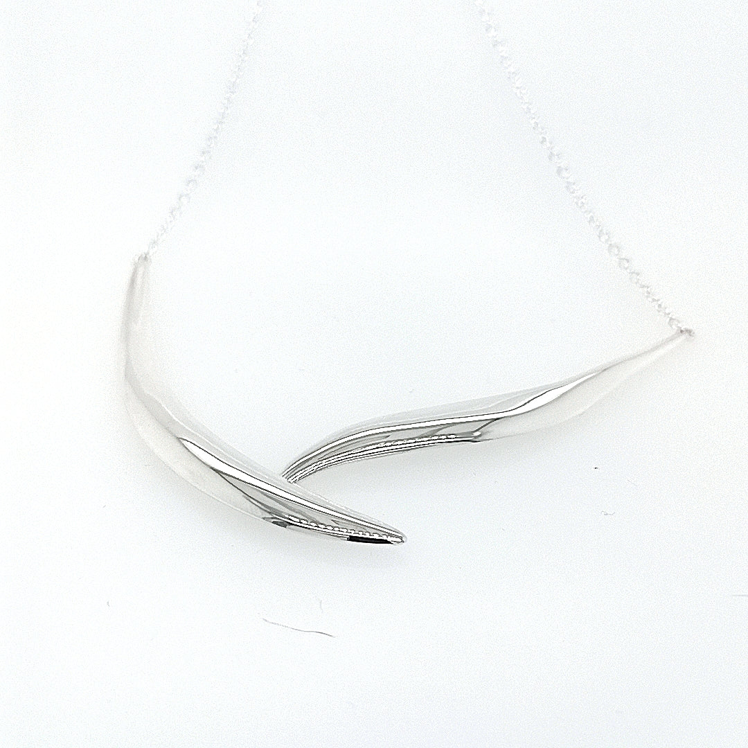 Sterling Silver Articulated Curve Necklace