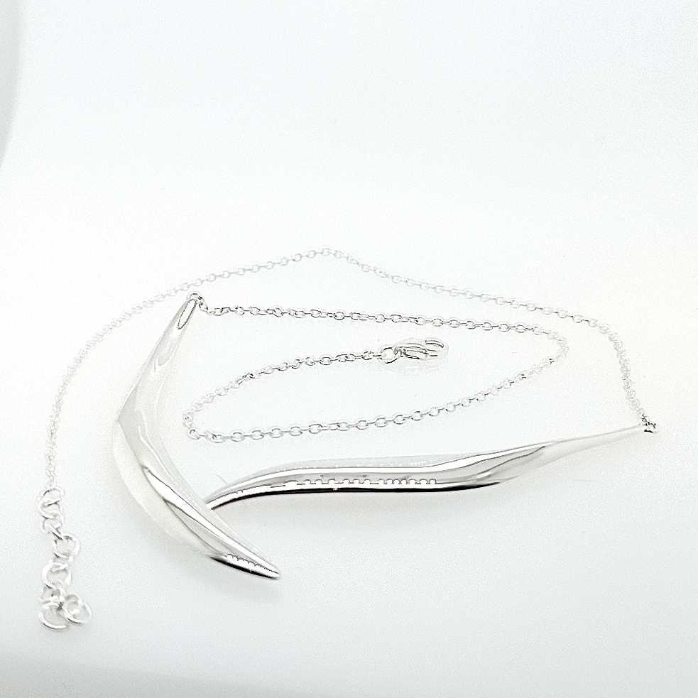 Sterling Silver Articulated Curve Necklace